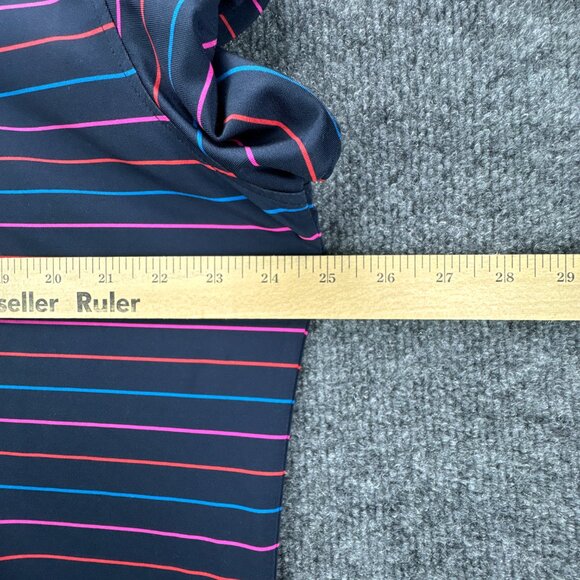 G/FORE Golf Polo Shirt Mens Extra Large Blue Performance Striped Sea Island - Picture 12 of 12